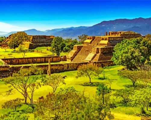 Monte Alban Mexico Oaxaca paint by numbers