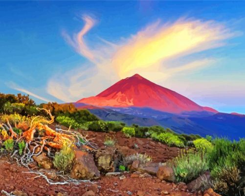 Mount Teide Volcano Spain paint by numbers