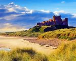 Northumberland bamburgh castle paint by number