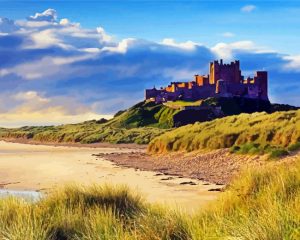 Northumberland bamburgh castle paint by number