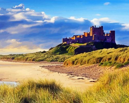 Northumberland bamburgh castle paint by number