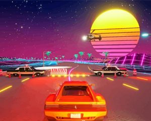Outrun Video Game paint by numbers