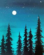 Pine Trees paint by numbers