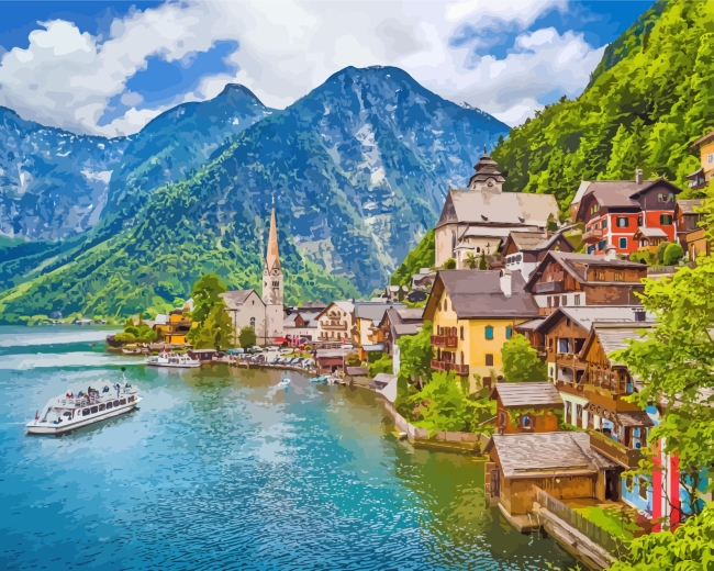 Riverside Town paint by numbers