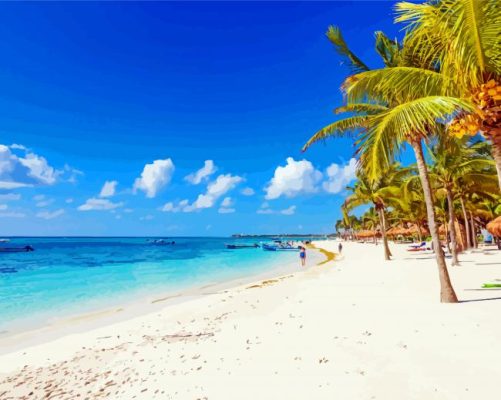 Riviera maya beach palm tree paint by numbers