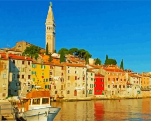 Rovinj buildings paint by number