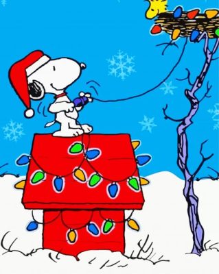 Santa Snoopy paint by numbers