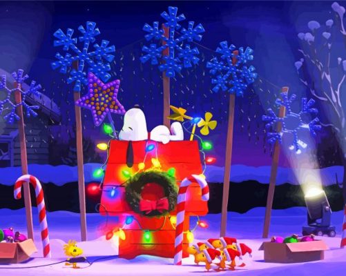 Snoopy Merry Christmas paint by numbers