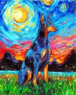 Starry Night Doberman Paint by numbers