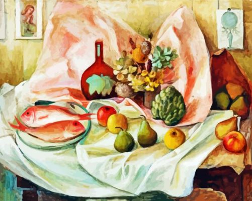 Still Life With Pink Fish Olley Art Paint by numbers