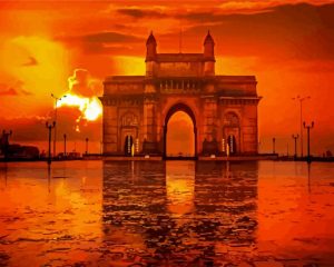 Sunset At Mumbai Gateway Of India Paint by numbers