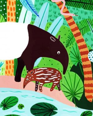 Tapir In Jungle paint by numbers