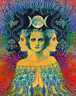 The Three Faces of The Moon Goddess paint by numbers 