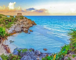 Tulum beach paint by number