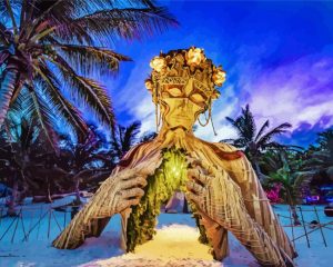 Tulum beach sculpture paint by numbers