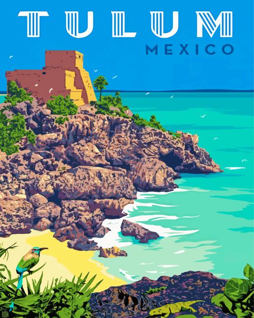 Tulum poster paint by number