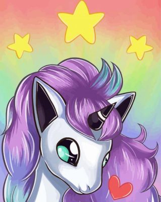Unicorn Ponyta paint by number