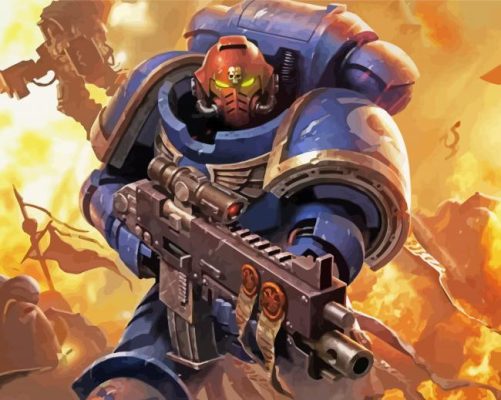 Warhammer Warrior paint by numbers