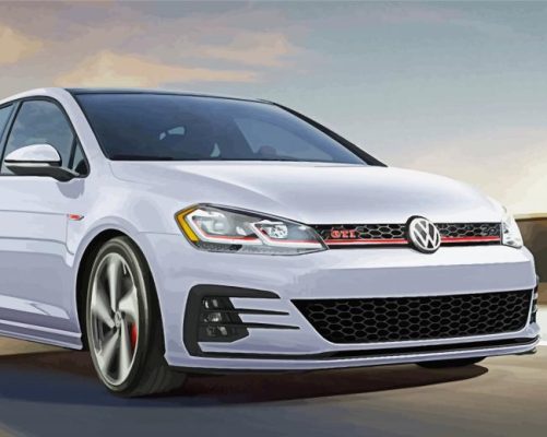 White Golf gti paint by numbers