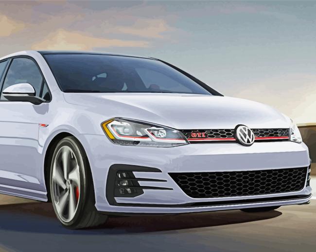 White Golf gti paint by numbers