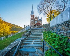 White Hall Tavern Hapers Ferry paint by numbers