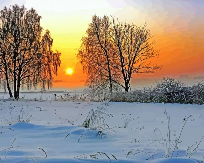 Winter Siberia paint by numbers