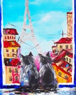 Abstract Cats In Paris paint by numbers