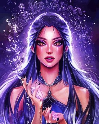 Aesthetic Aquarius Lady paint by number