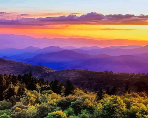 Blue Ridge Mountains paint by numbers