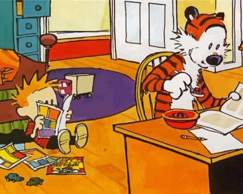 Aesthetic Hobbes Cartoon paint by numbers