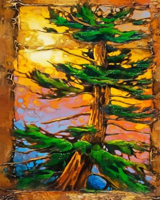 Aesthetic Pine Tree paint by numbers