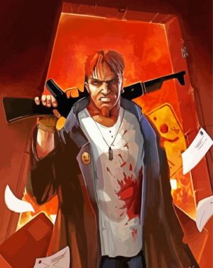 Aesthetic Rust Video Game paint by numbers