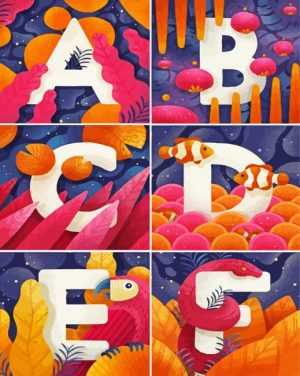 Aesthetic Alphabets paint by number