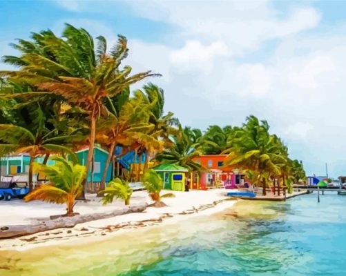 Aesthetic Caye Caulker paint by numbers