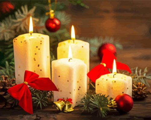 Aesthetic Christmas Candle paint by numbers