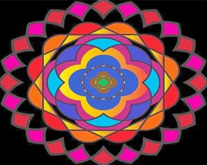 Aesthetic Colorful Flower Kaleidoscope paint by numbers