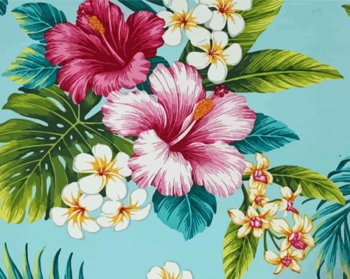 Aesthetic Flowers Illustration paint by numbers 