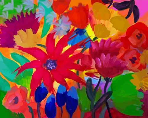 Colorful Flowers paint by numbers