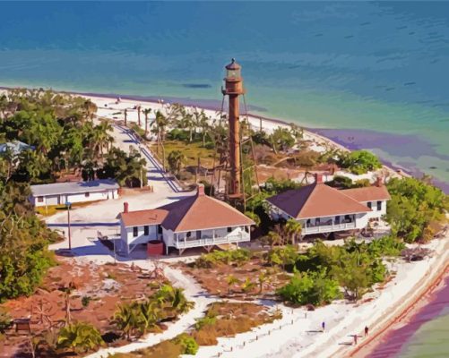 Aesthetic Sanibel Florida paint by numbers