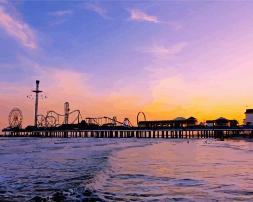 amusement park in Galveston texas paint by numbers