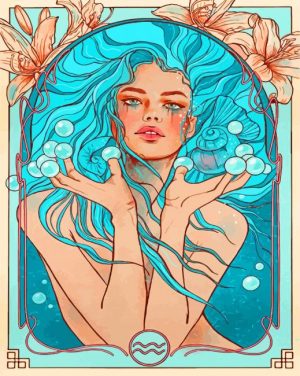 Aquarius Woman paint by number