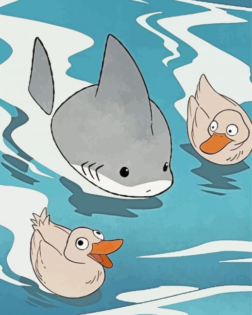 Baby Shark And Ducks paint by numbers