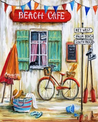 Beach Cafe Marilyn Dunlap paint by numbers