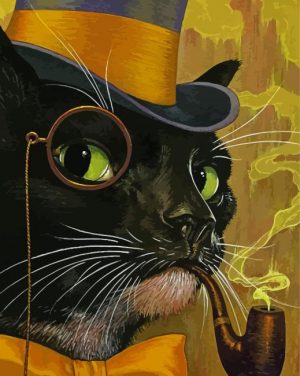 black Lord cat paint by numbers