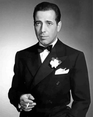Black And White Humphrey Bogart paint by numbers
