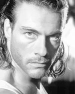 black and white Jean Claude Van Damme paint by numbers