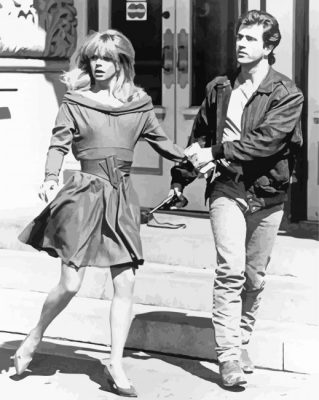 black and white bird on a wire movie characters paint by number