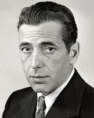 Black And White Actor Humphrey Bogart paint by numbers