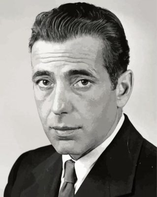 Black And White Actor Humphrey Bogart paint by numbers