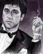 Black And Whitte Scarface paint by numbers